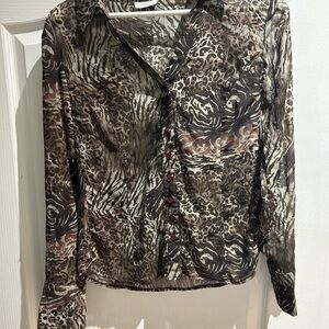 Wild Patterned Button-Down Shirt